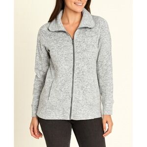 Thread‎ & Supply Full Zip Up Jacket Women's S Blue/Gray Knit Thumb Hole Pockets